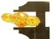 2 35mm Large Orange Flat Faceted Flower Plastic Shank Buttons